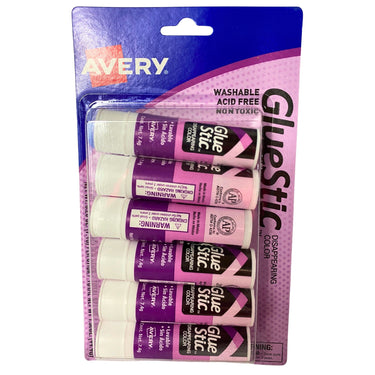 Avery Washable Acid Free Non Toxic Glue Stic Disappearing Color